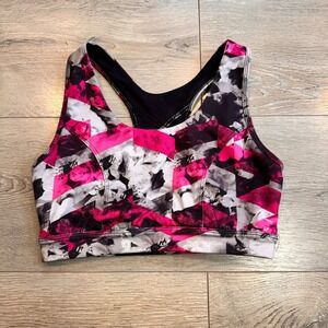 Tek Gear High Impact Sports Bra Abstract Geometric Print‎ Pink Size Small S